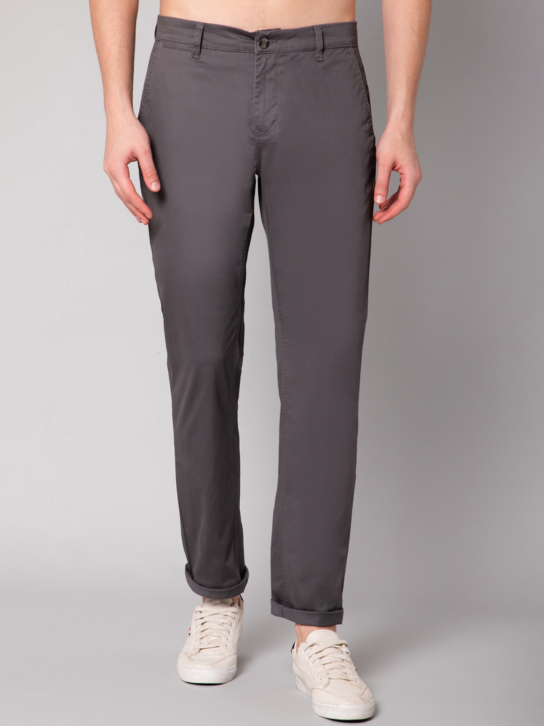 Cantabil Men Grey Casual Trousers