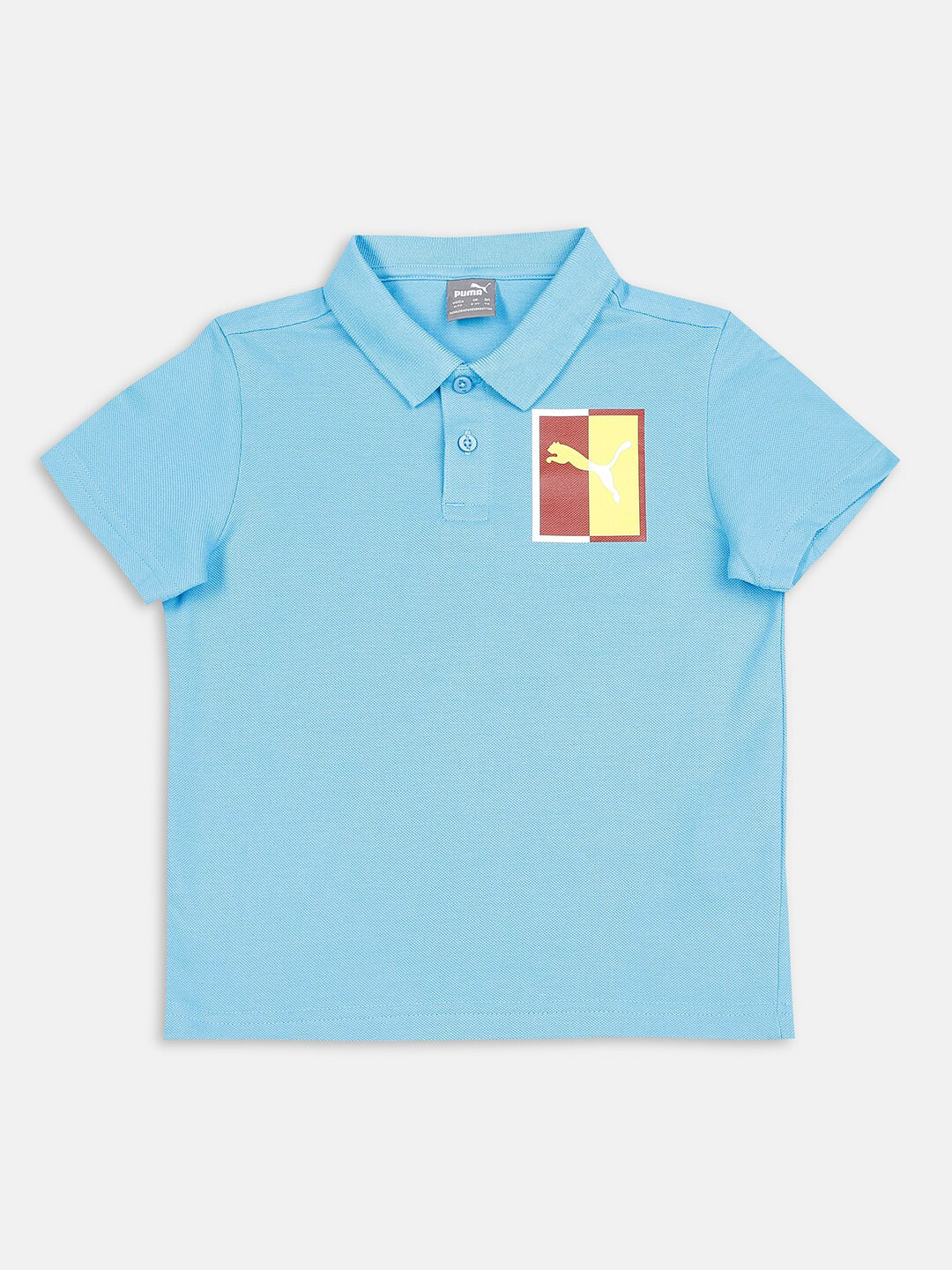 Puma Kids Blue Graphic Youth Polo Regular Fit T-shirt
