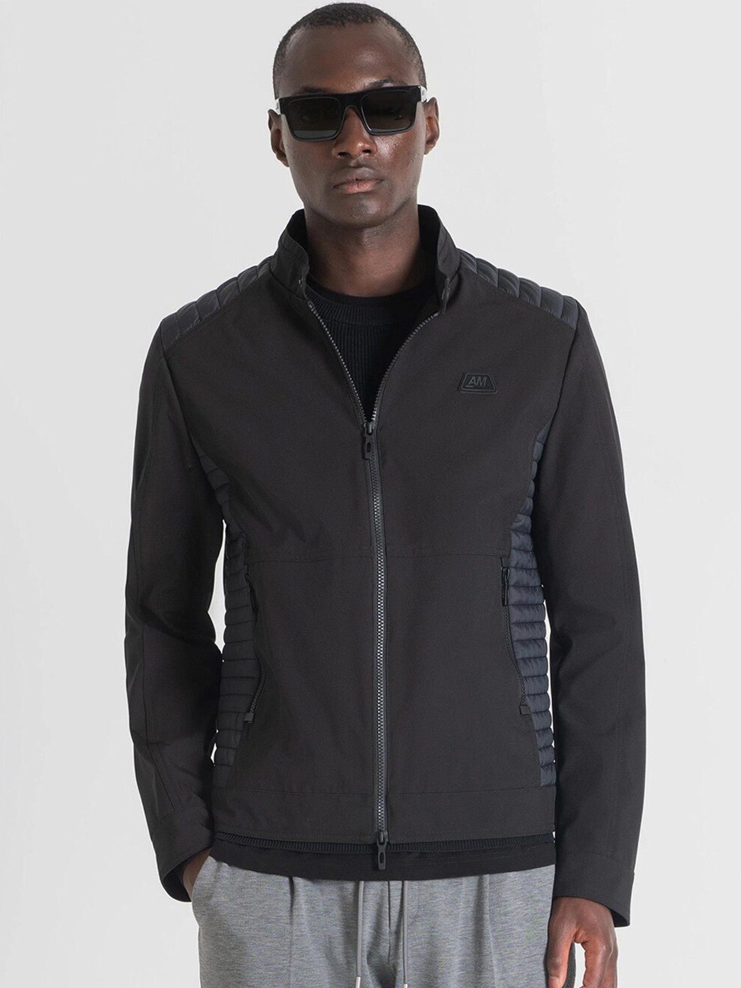 Antony Morato Men Black Lightweight Bomber Jacket