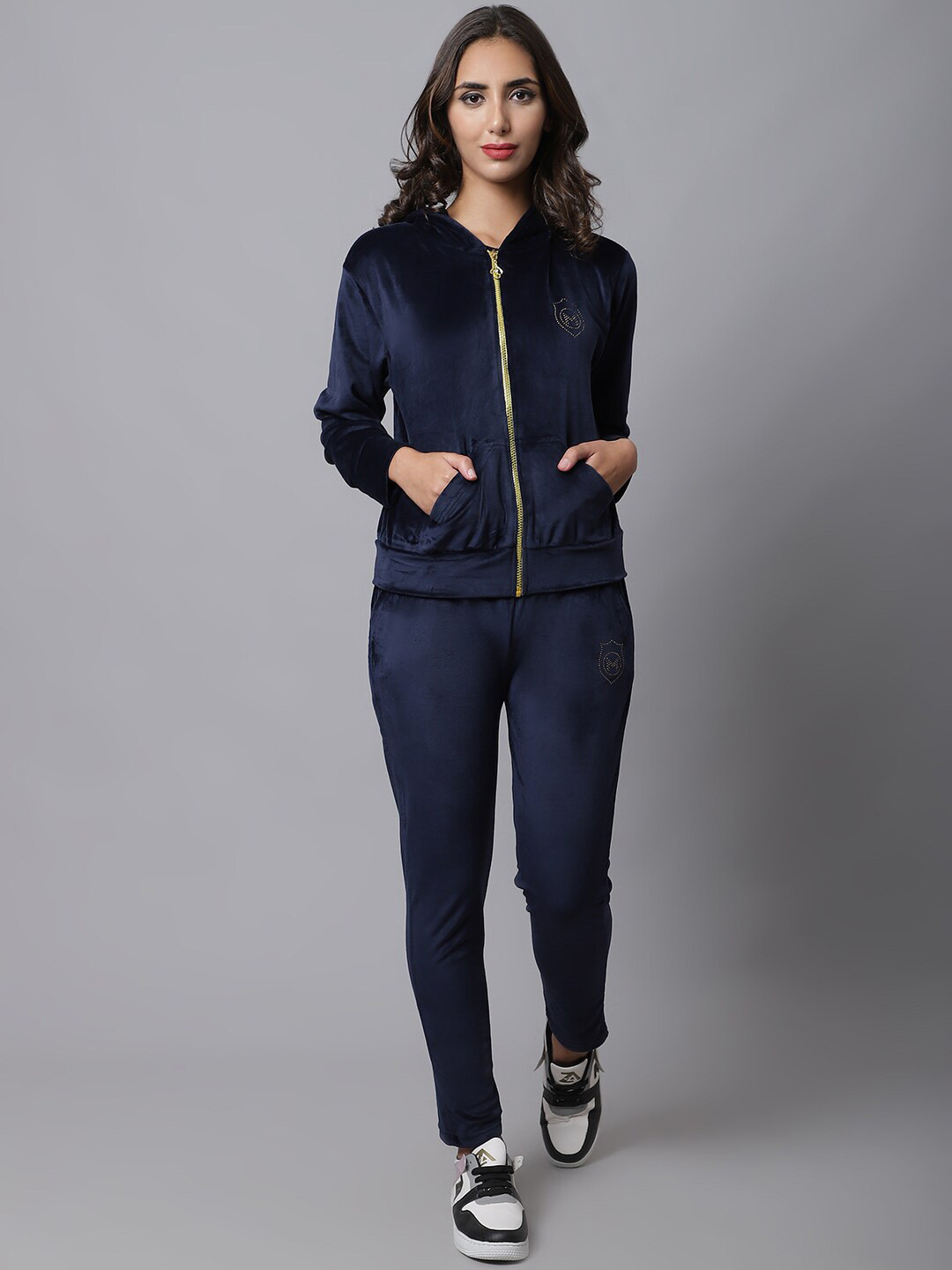 MARC LOUIS Women Blue Solid Tracksuit