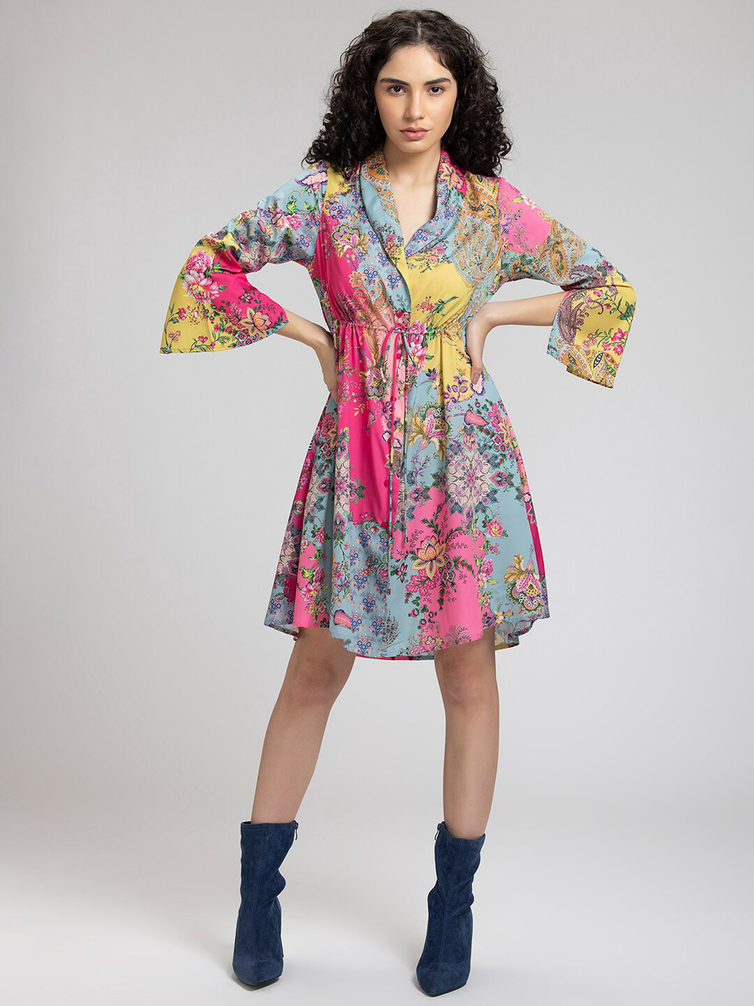 SHAYE Floral A-Line Dress