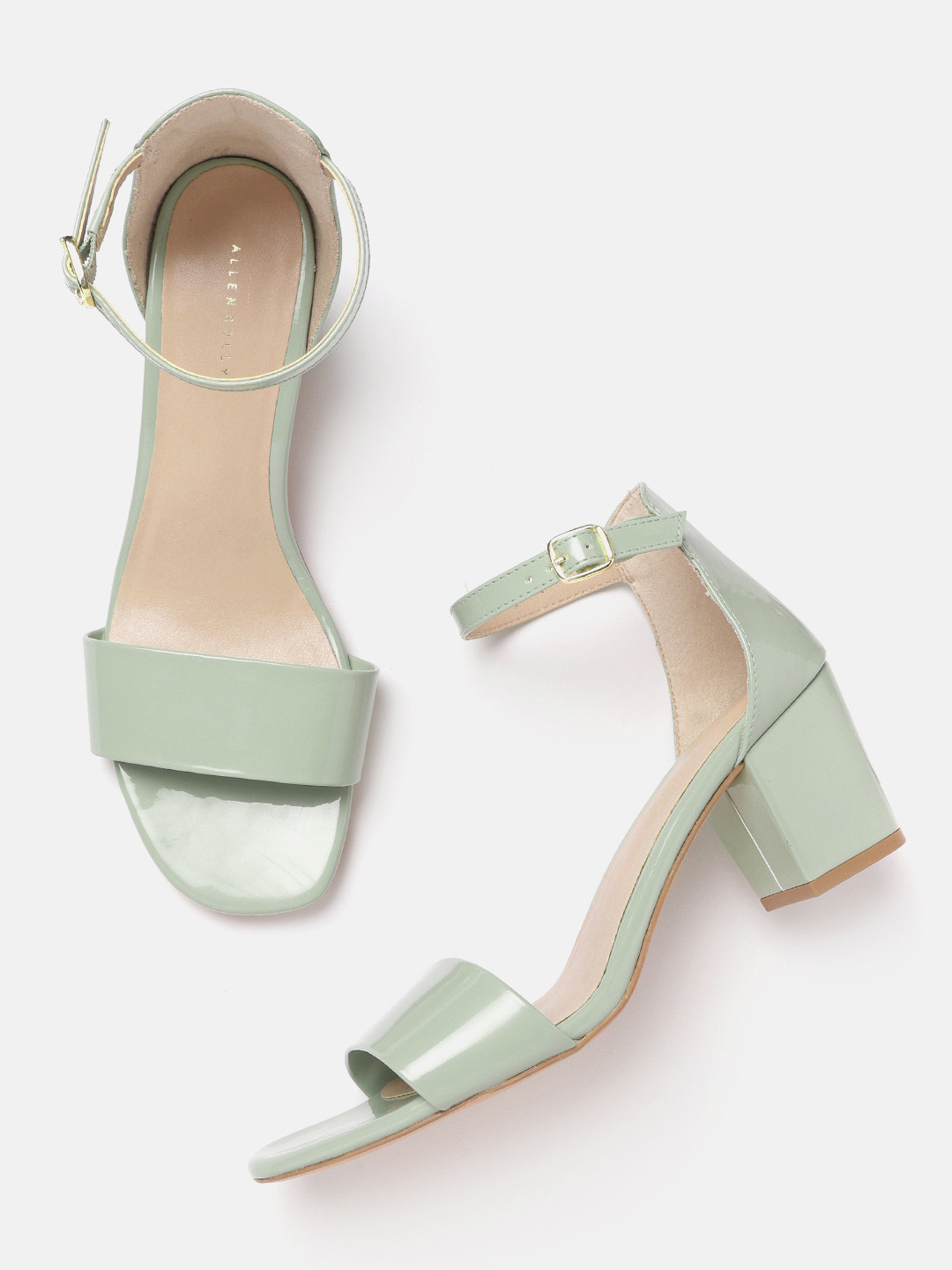 Allen Solly Mint Green Solid Block Heels