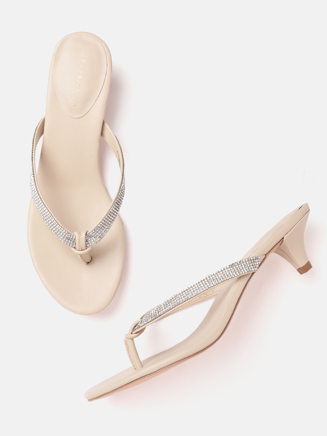 Allen Solly Stone Embellished Ethnic Kitten Heels