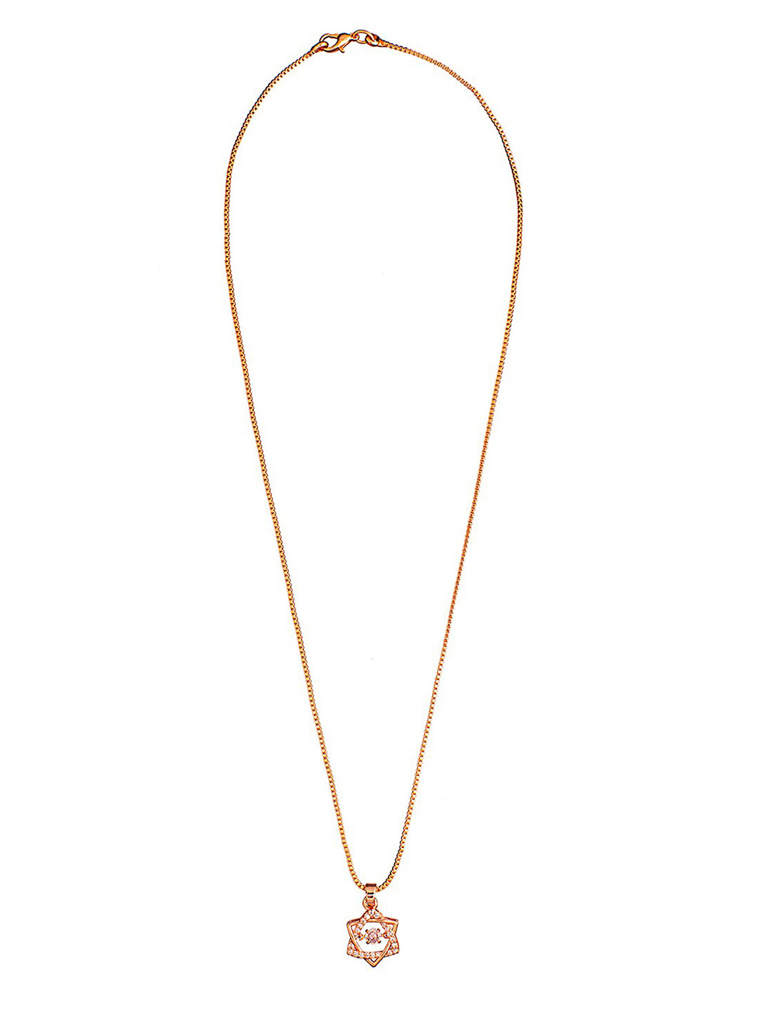 Shining Jewel - By Shivansh Rose Gold & White Brass Rose Gold-Plated Necklace