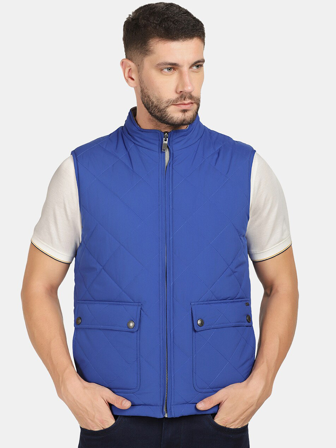 Blackberrys Men Blue Quilted Jacket