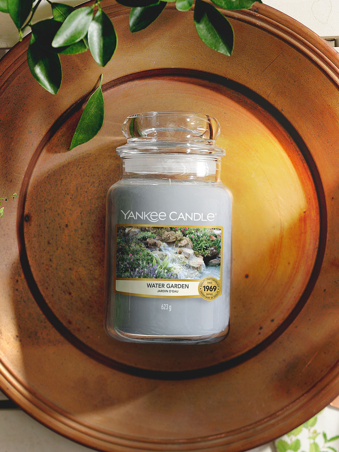 YANKEE CANDLE Water Garden Scented 1 Wick Solid Geometric Regular Jar Candles