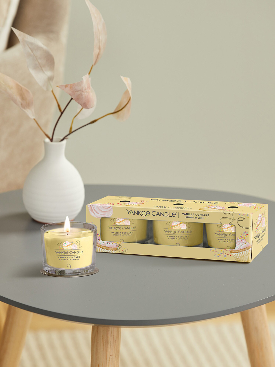 YANKEE CANDLE Set Of 3 Yellow Scented Candles