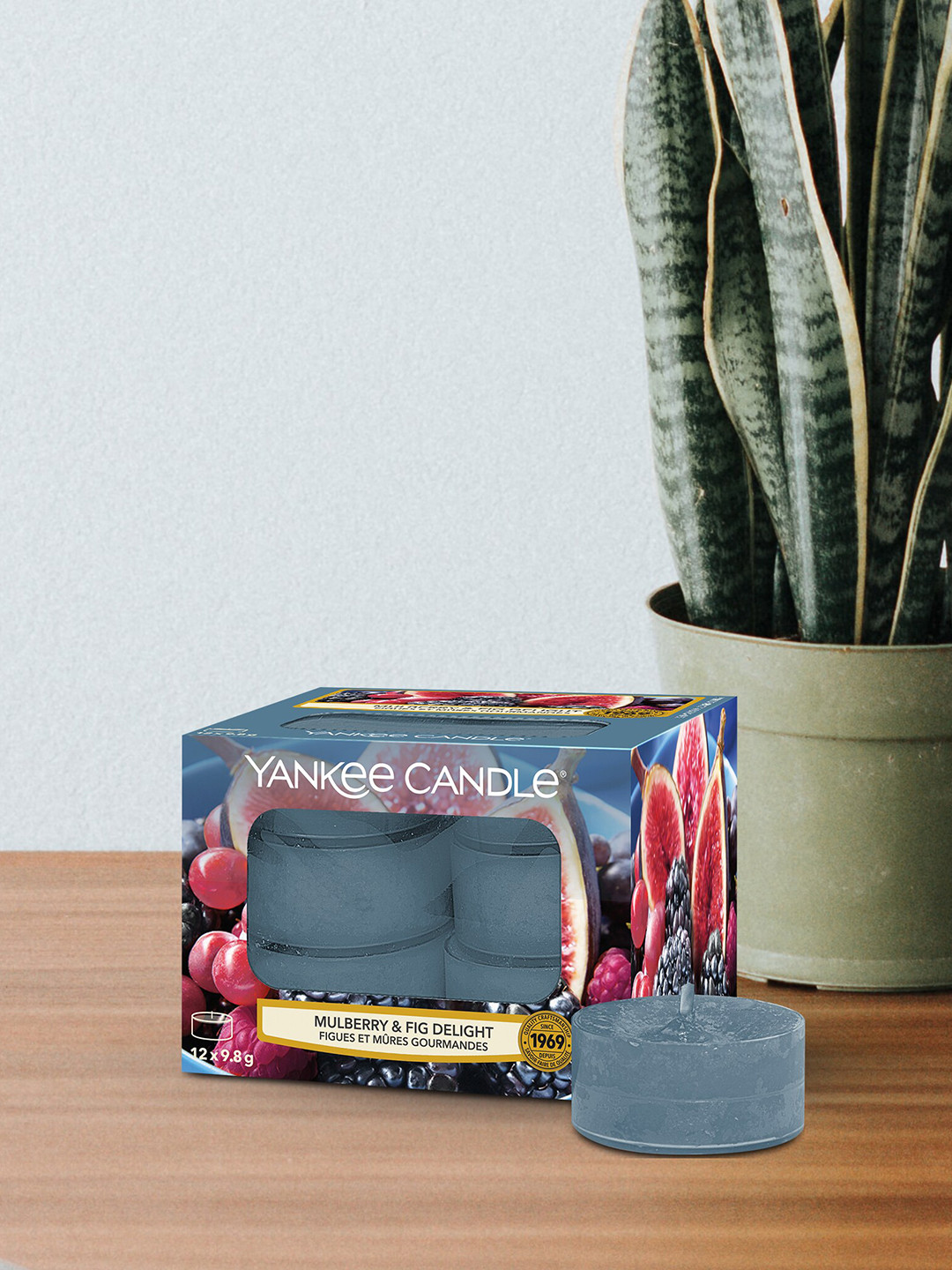 YANKEE CANDLE Fig Delight 12Pcs Mulberry & Fig Delight Solid Tea Light Candles