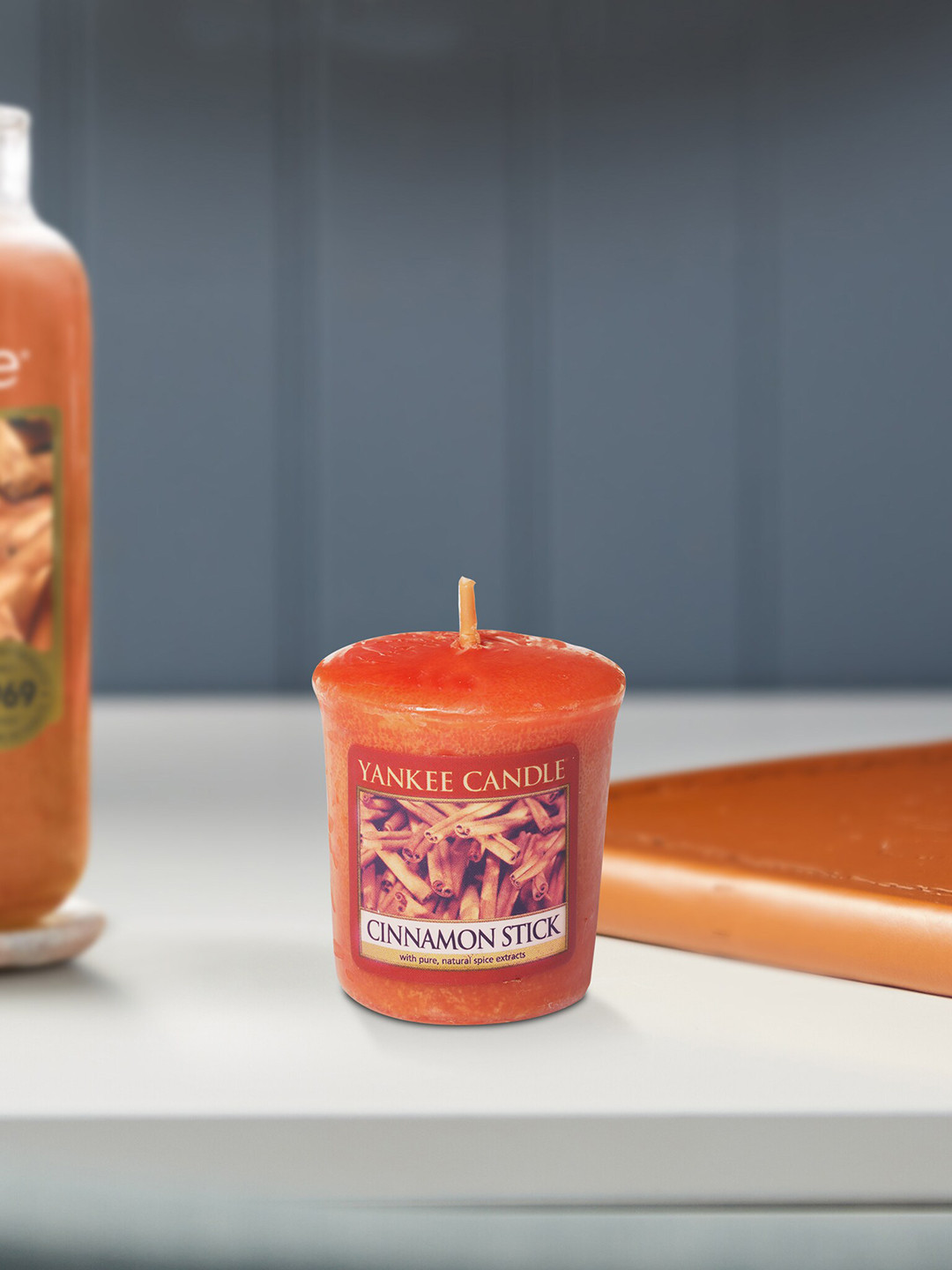 YANKEE CANDLE Scented 1 Wick Cinnamon Stick Solid Geometric Regular Pillar Candles