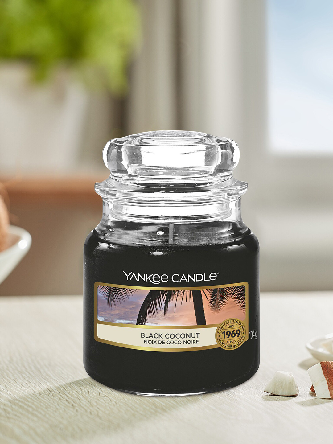 YANKEE CANDLE Scented 1 Wick Black Coconut Solid Geometric Regular Jar Candles