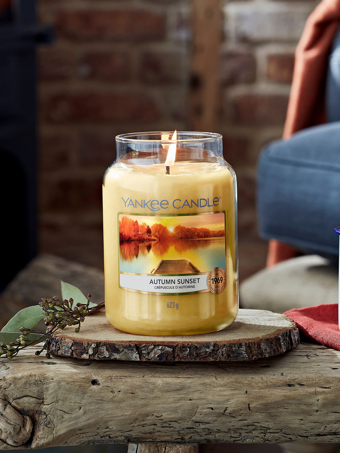 YANKEE CANDLE Autumn Sunset Scented 1 Wick Solid Geometric Regular Jar Candles