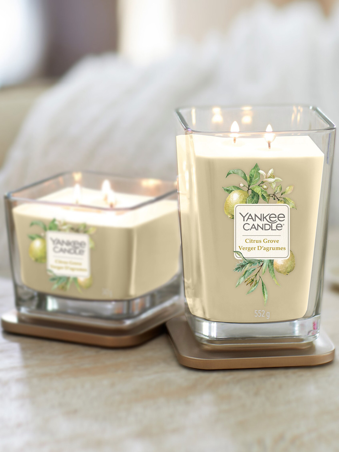 YANKEE CANDLE Grove Scented 2 Wick Citrus Grove Solid Geometric Regular Jar Candles