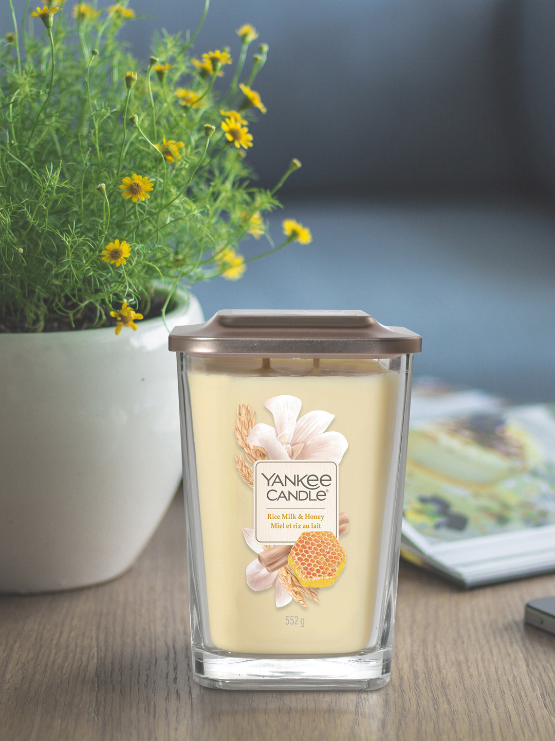 YANKEE CANDLE Rice Milk and Honey 2 Wick Rice Milk & Honey Solid Jar Candles