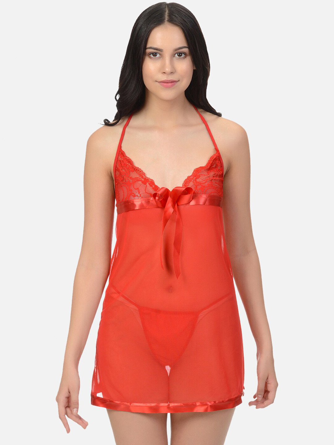 mod & shy Red Halter Neck Baby Doll