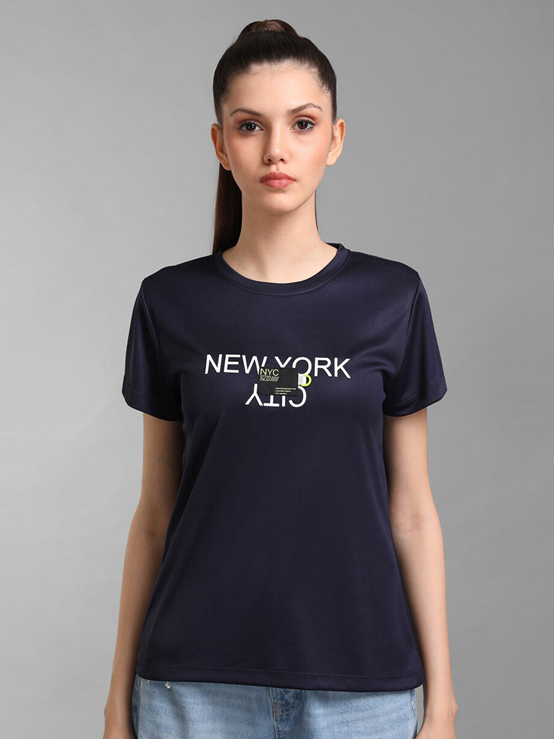 Kazo Typography Polyester Round Neck Short Sleeves T-shirt