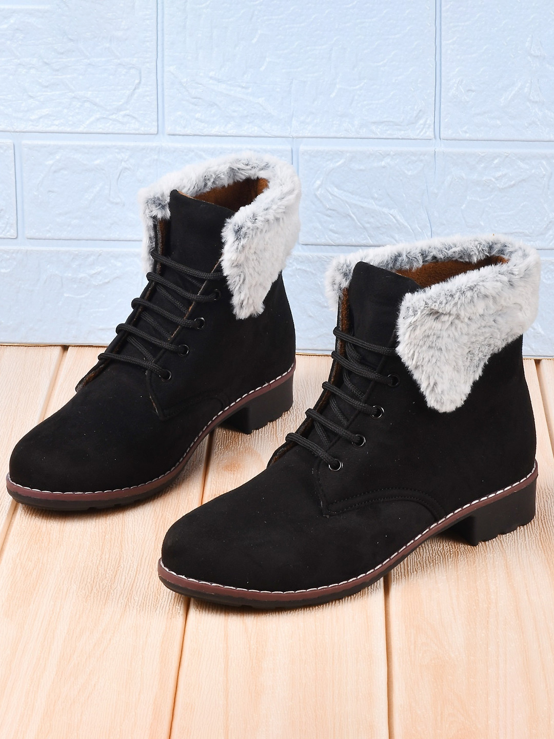 THE WHITE POLE Women Black Solid Short Boots