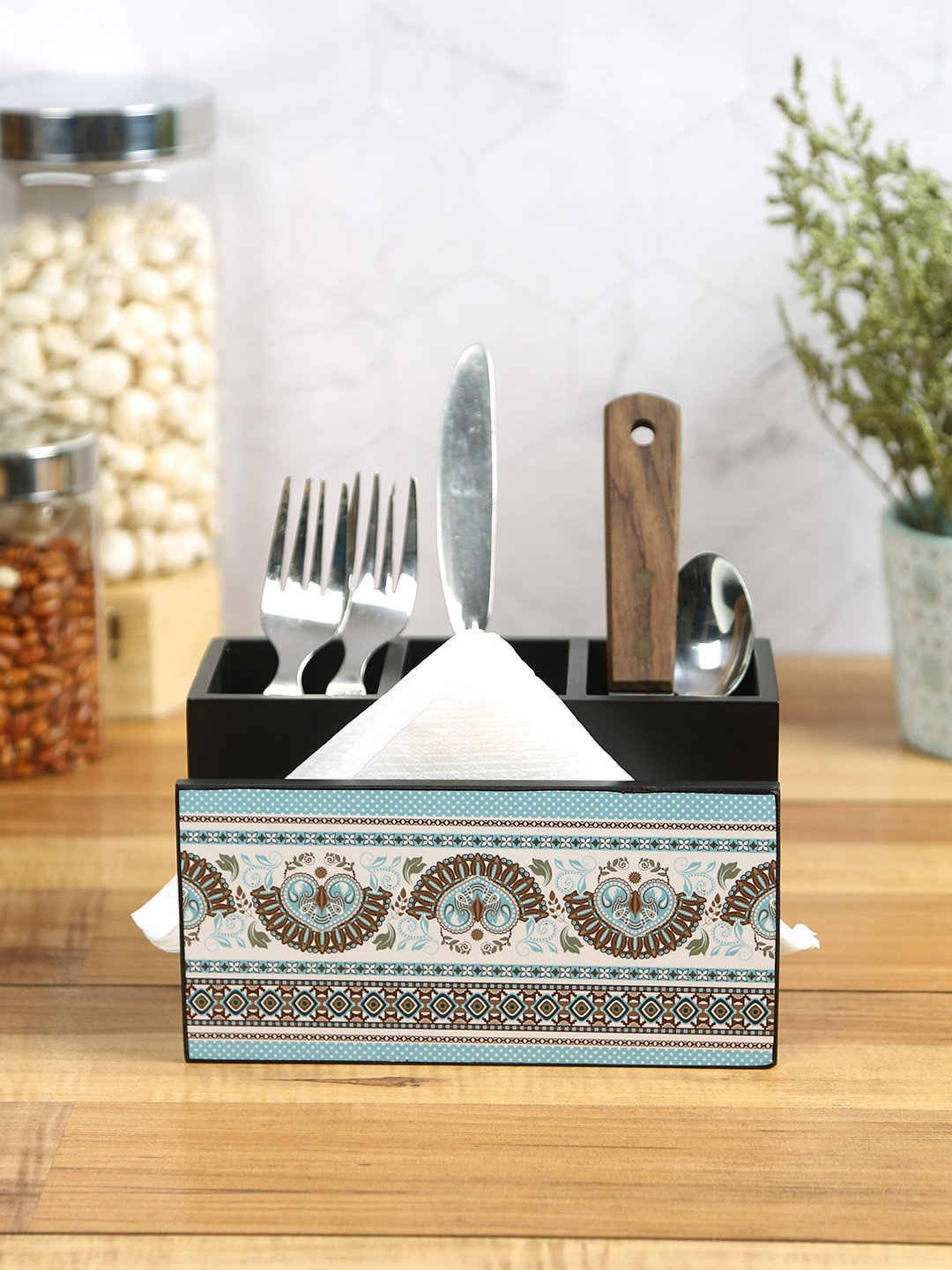 Reinvention Factory Ethnic Ornament Wooden Hooks and Holders Set