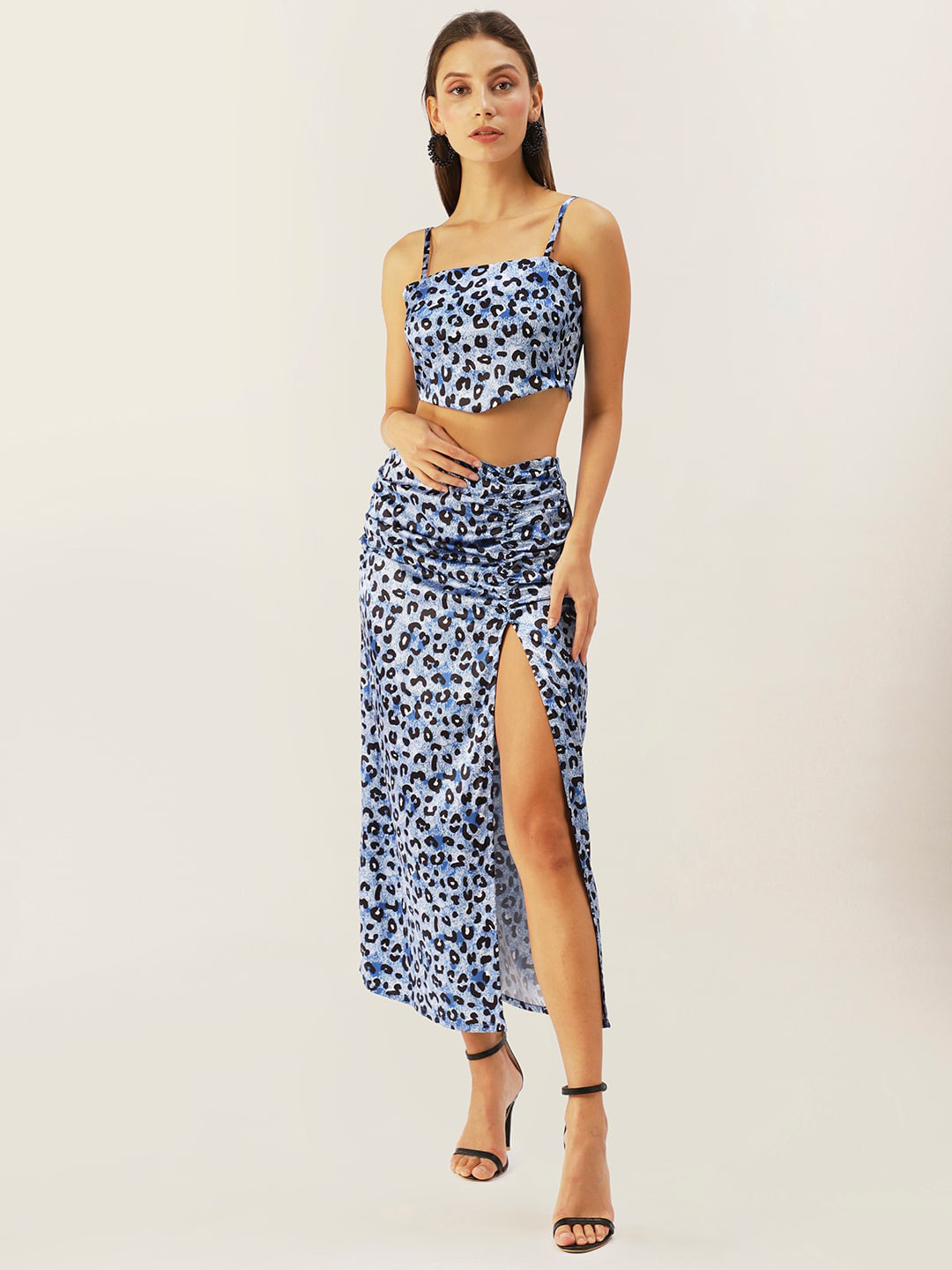 DressBerry Women Blue Printed Co-Ords Set