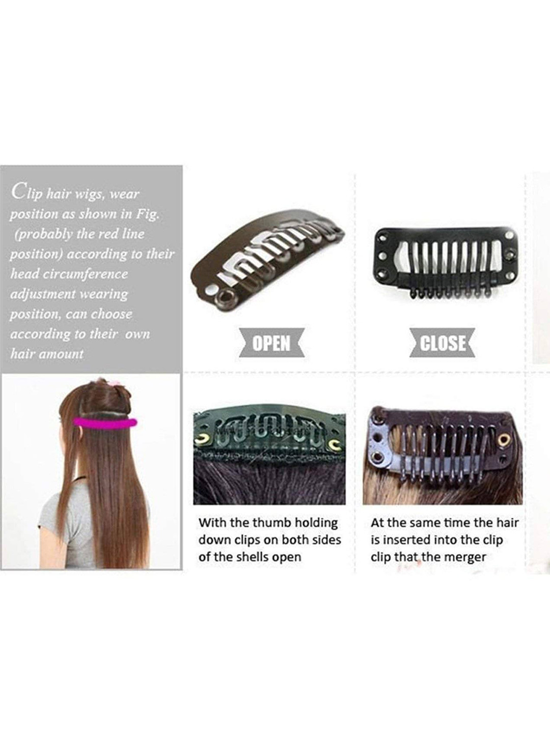 CHRONEX Black 5 Clips Based Curly/Wavy Hair Extension