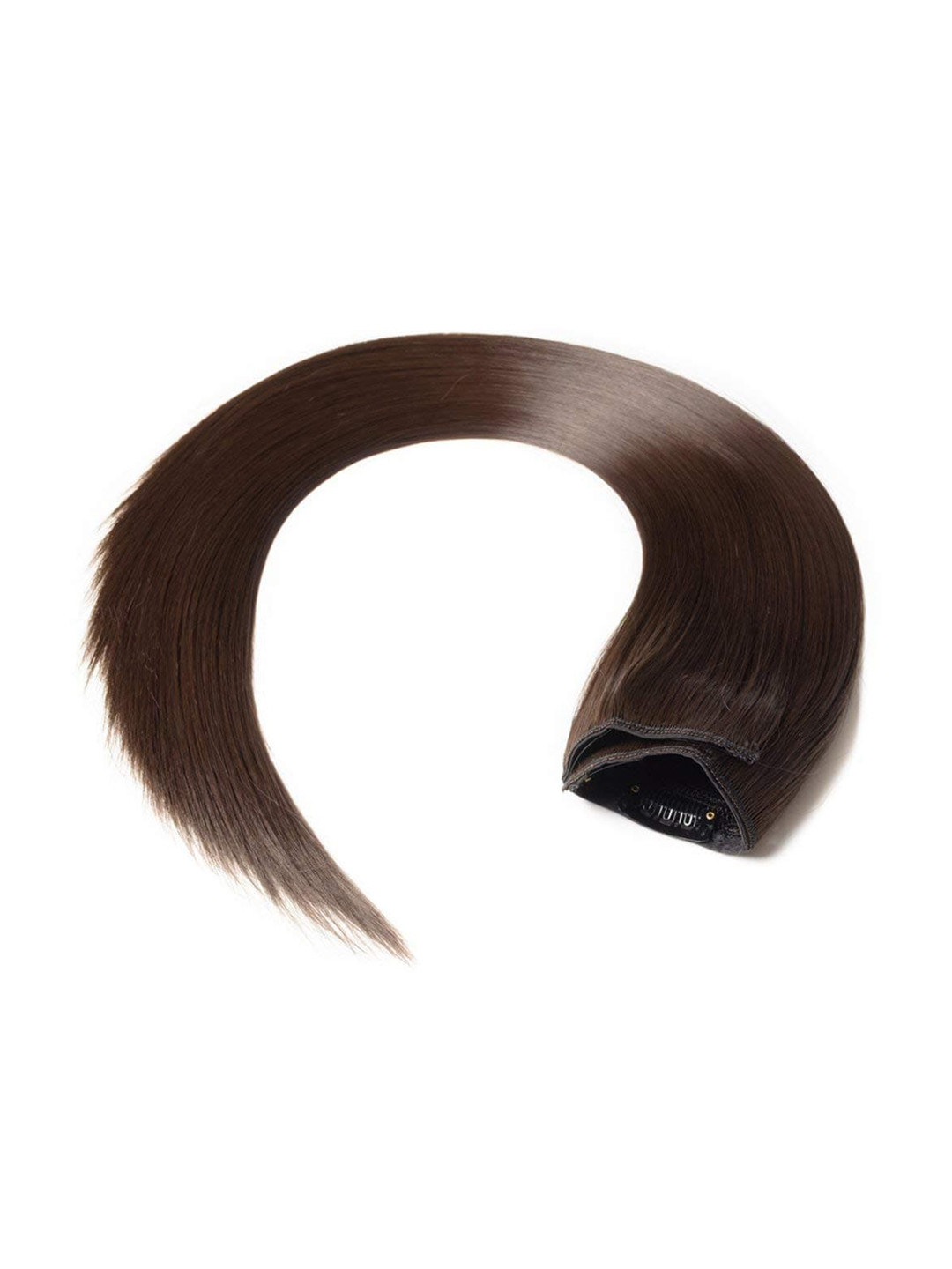 CHRONEX Brown 5 Clips Based Synthetic Long Straight Hair Extension
