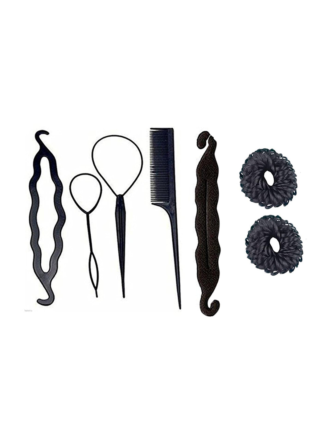 CHRONEX Black Set Of 7 Unique Hair Styling Tool Kit