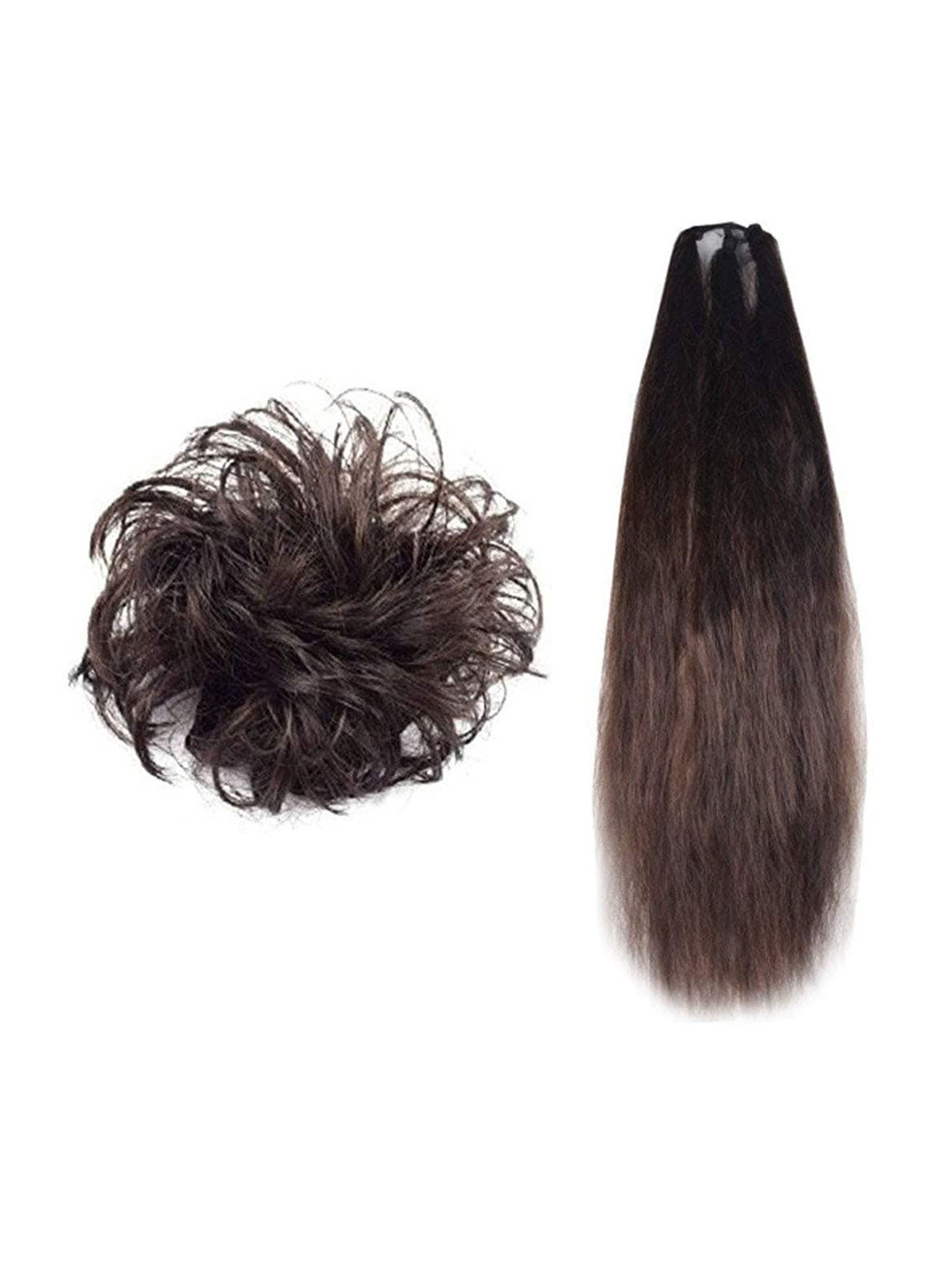 CHRONEX Brown 5-Clips Based Straight & Curly Hair Extension