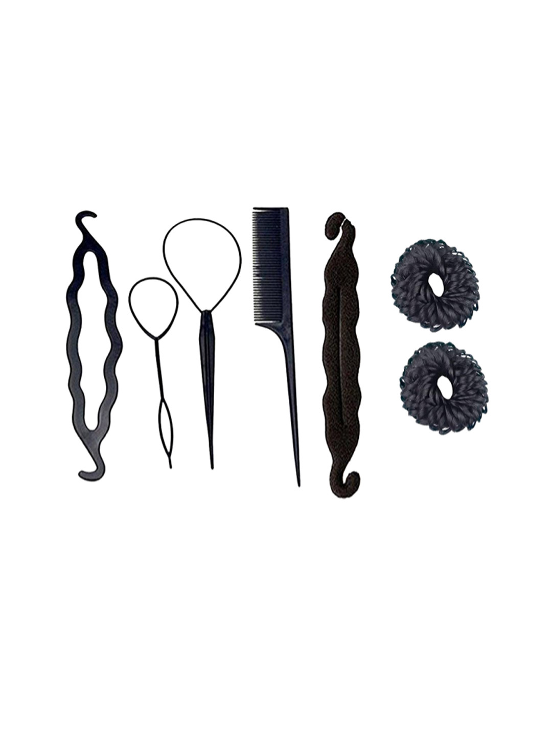 CHANDERKASH Black Set of 7 Unique Hair Styling Tool Kit