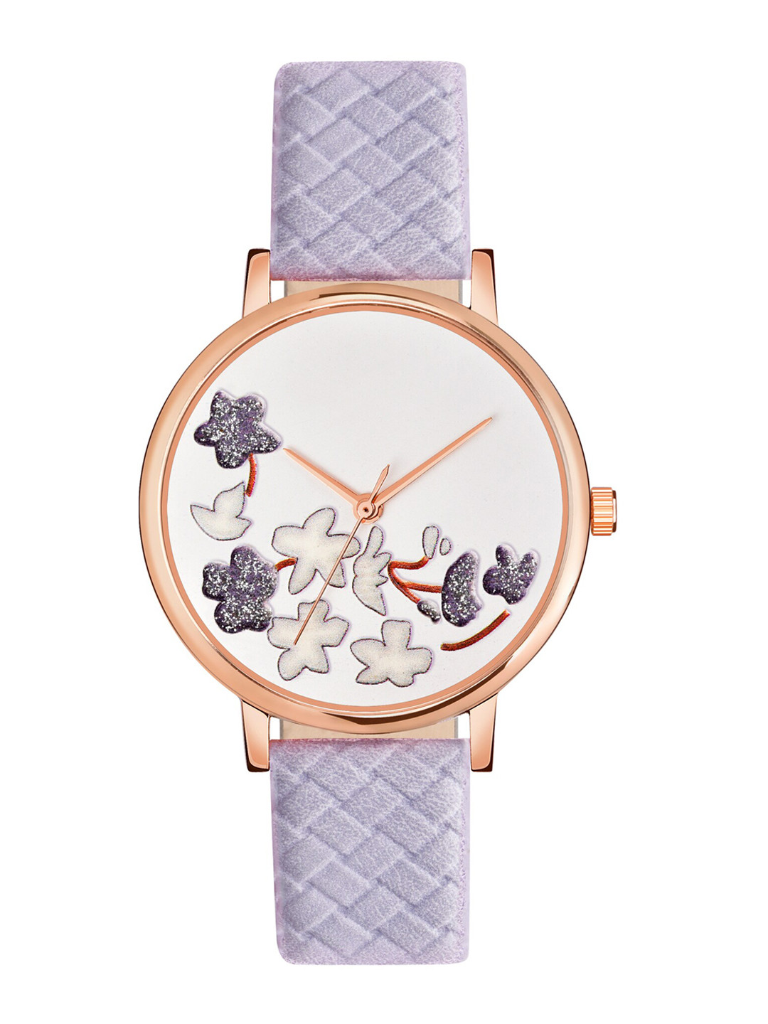 Shocknshop Women Purple Printed Dial & Purple Leather Straps Analogue Watch MT502