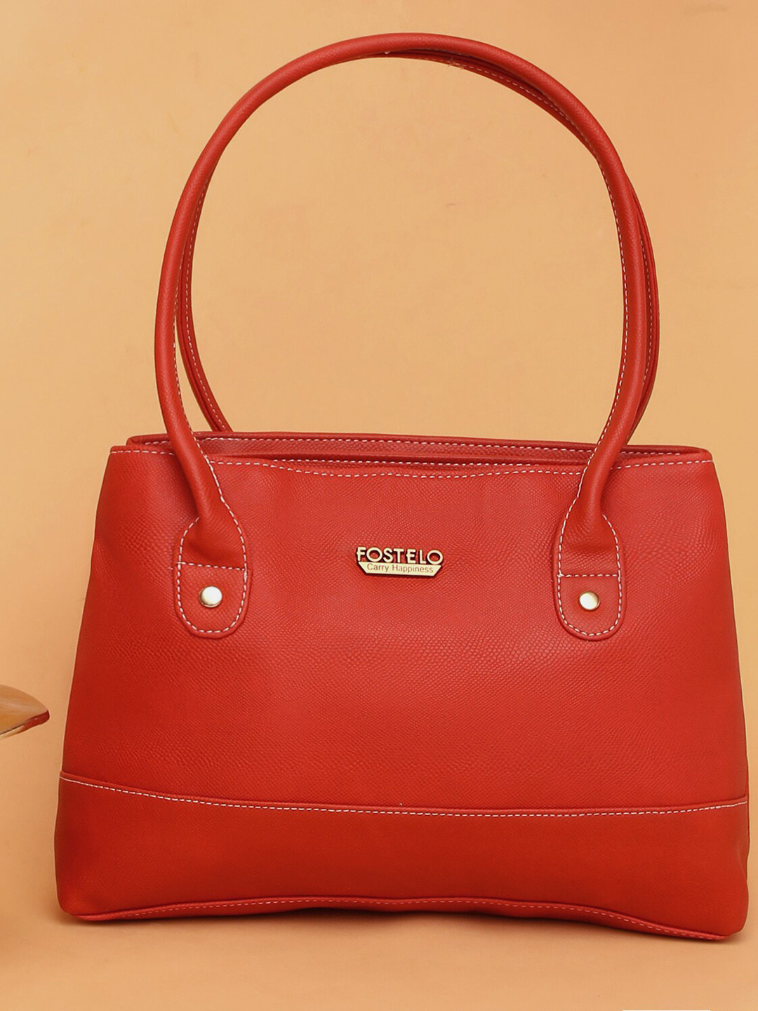 Fostelo Red Structured Handheld Bag