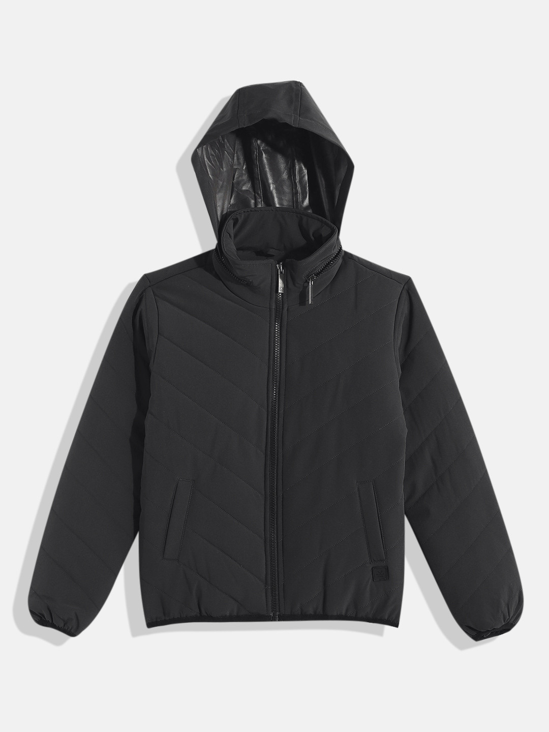 WROGN YOUTH Boys Grey Solid Puffer Jacket