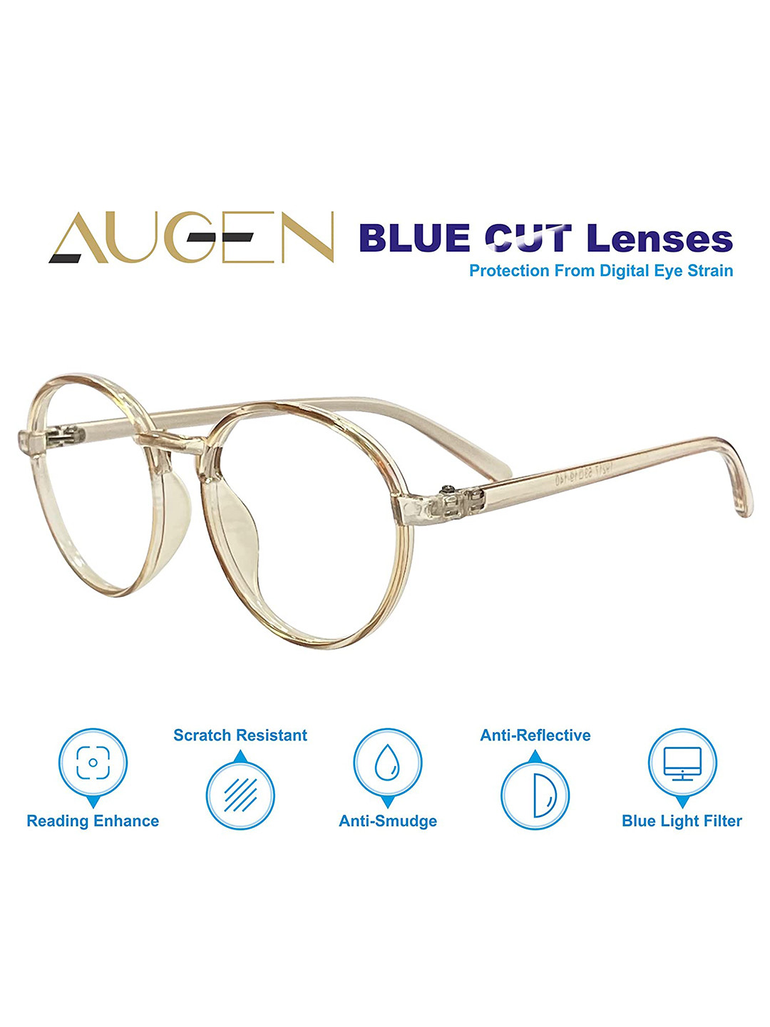 AUGEN Unisex Brown Full Rim Round Frames VI-BC-104