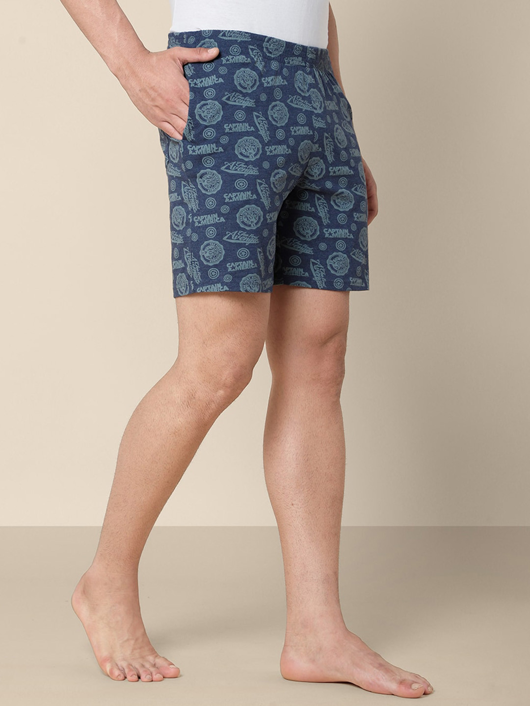 Free Authority Men Blue Captain America Printed Boxers