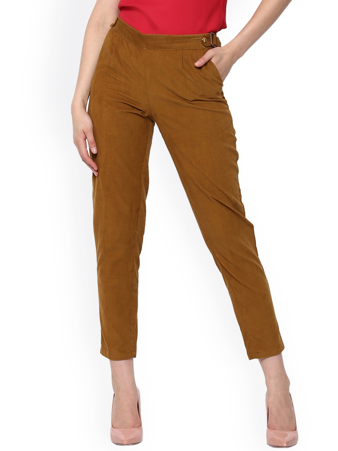 brown cigarette trousers