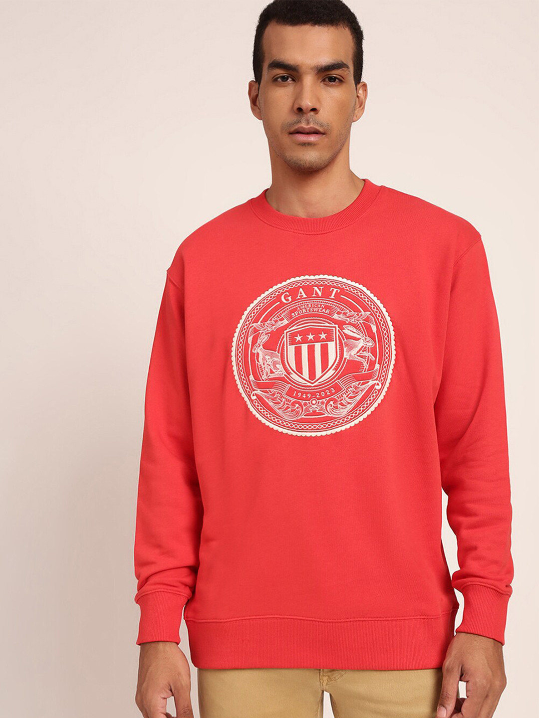 GANT Men Red Printed Sweatshirt