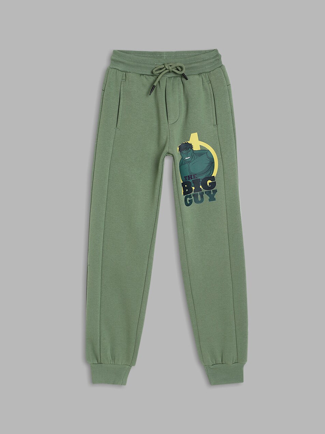 Blue Giraffe Boys Green Hulk Printed Joggers