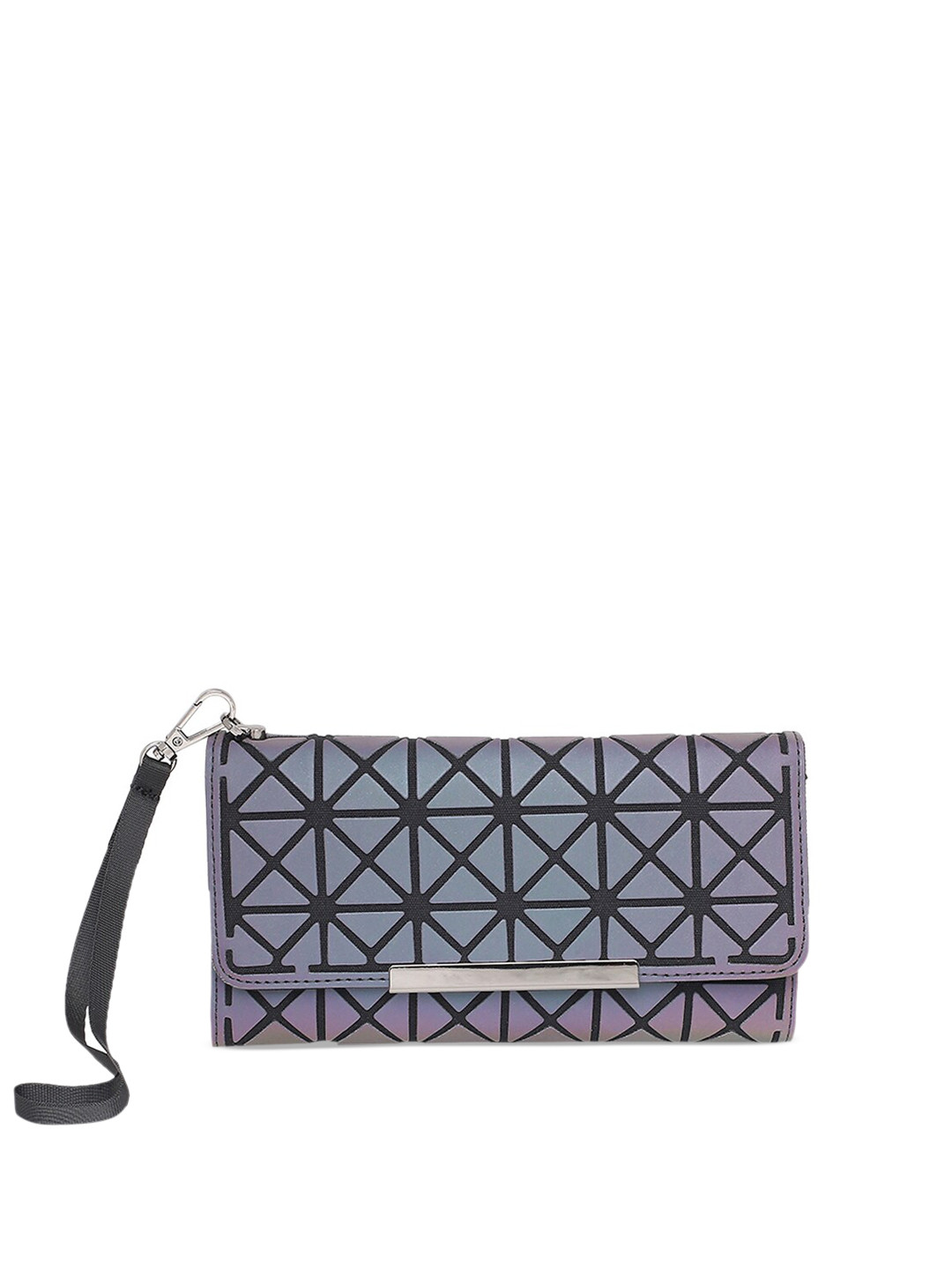 BAOMI Grey Geometric Textured PU Structured Organiser