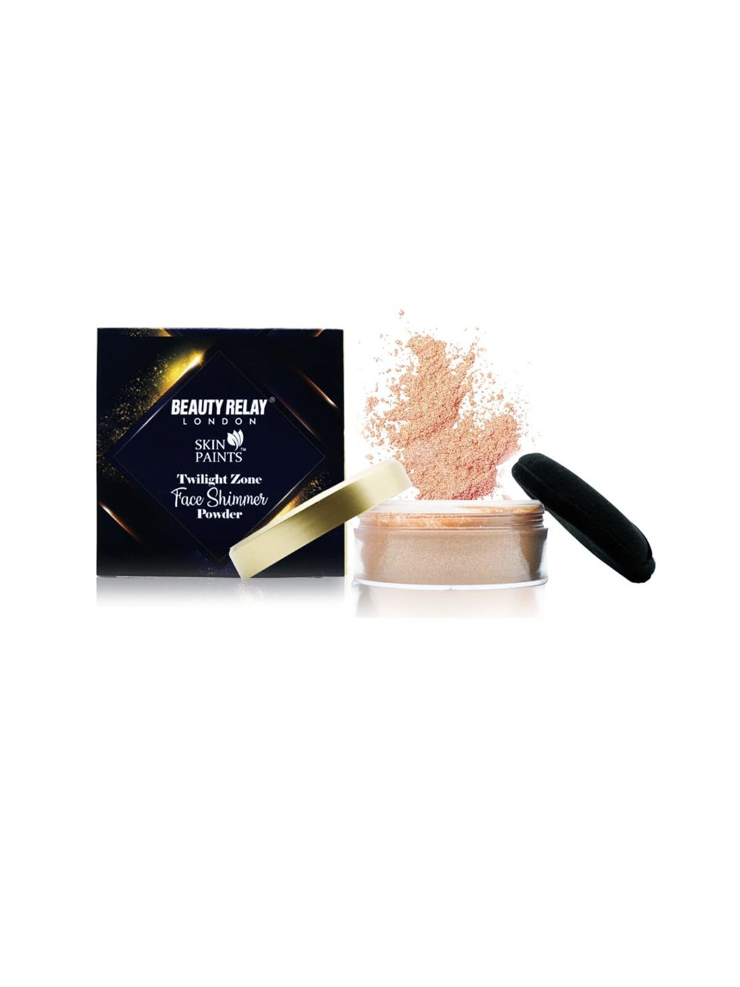BeautyRelay London Skin Paints Twilight Zone Face Shimmer Powder- Rosy Peach-25g
