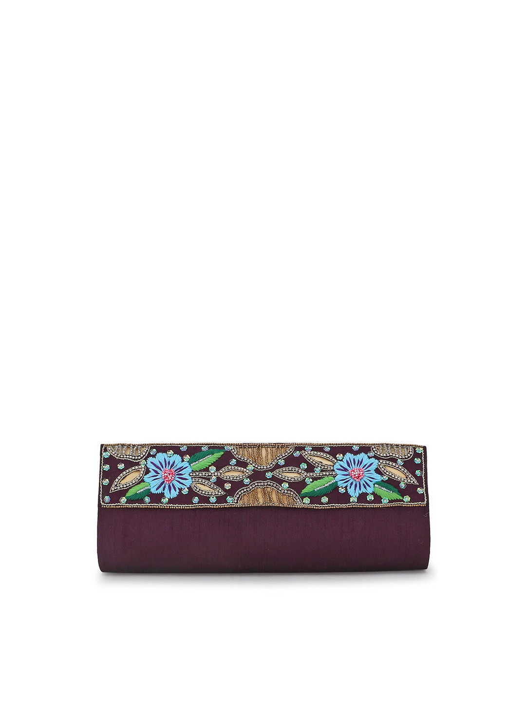 Spice Art Purple & Blue Embellished Purse Clutch