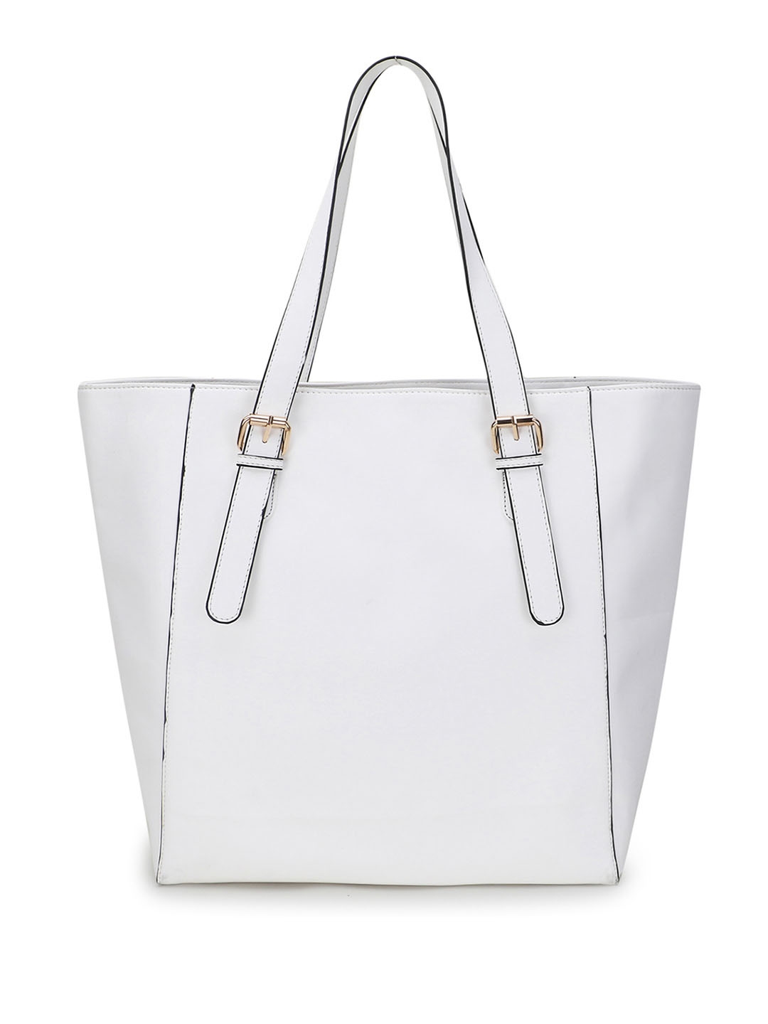 Buy Spice Art White PU Oversized Structured Shoulder Bag