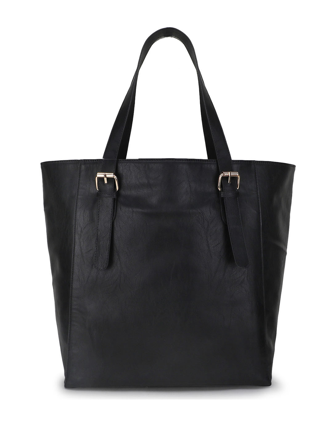 Spice Art Black PU Oversized Shopper Tote Bag