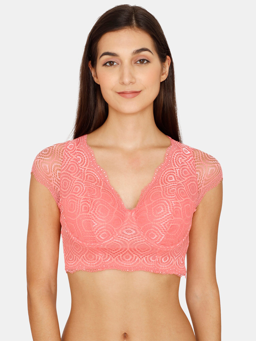 Zivame Pink Floral Bra Underwired Lightly Padded