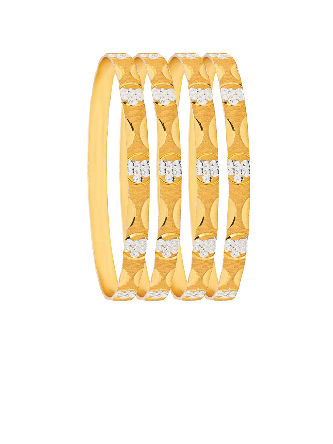 Shining Jewel - By Shivansh Set of 4 Gold-Plated- Silver-Plated Bridal Traditional Bangles
