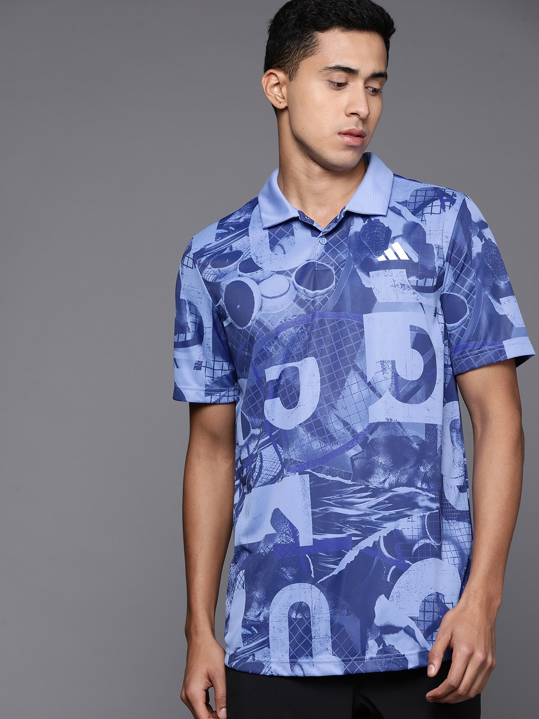 ADIDAS Club Tennis Graphic Printed Polo Collar T-shirt