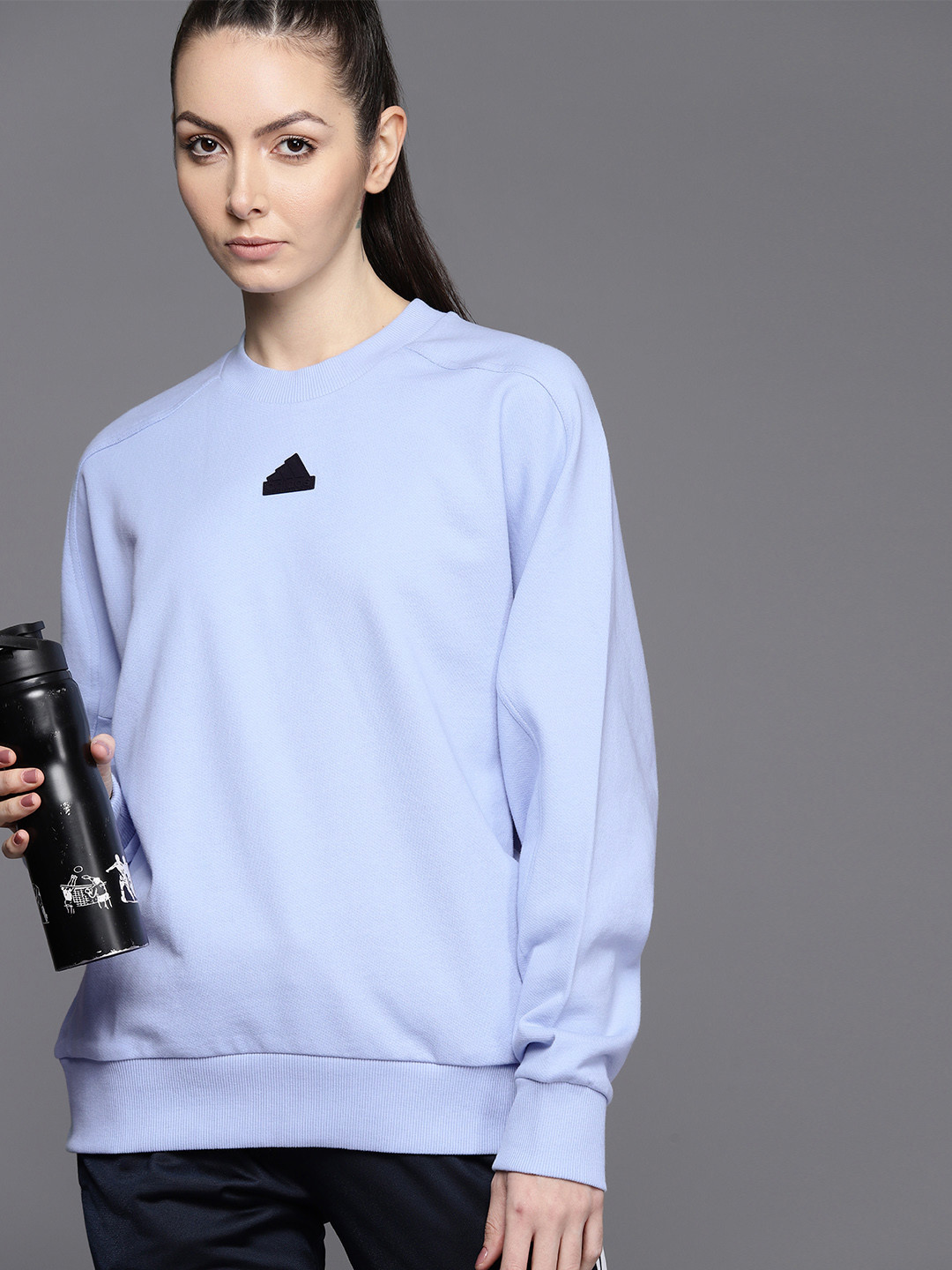 ADIDAS Organic Cotton City Escape Loose Fit Crew Round Neck Sweatshirt