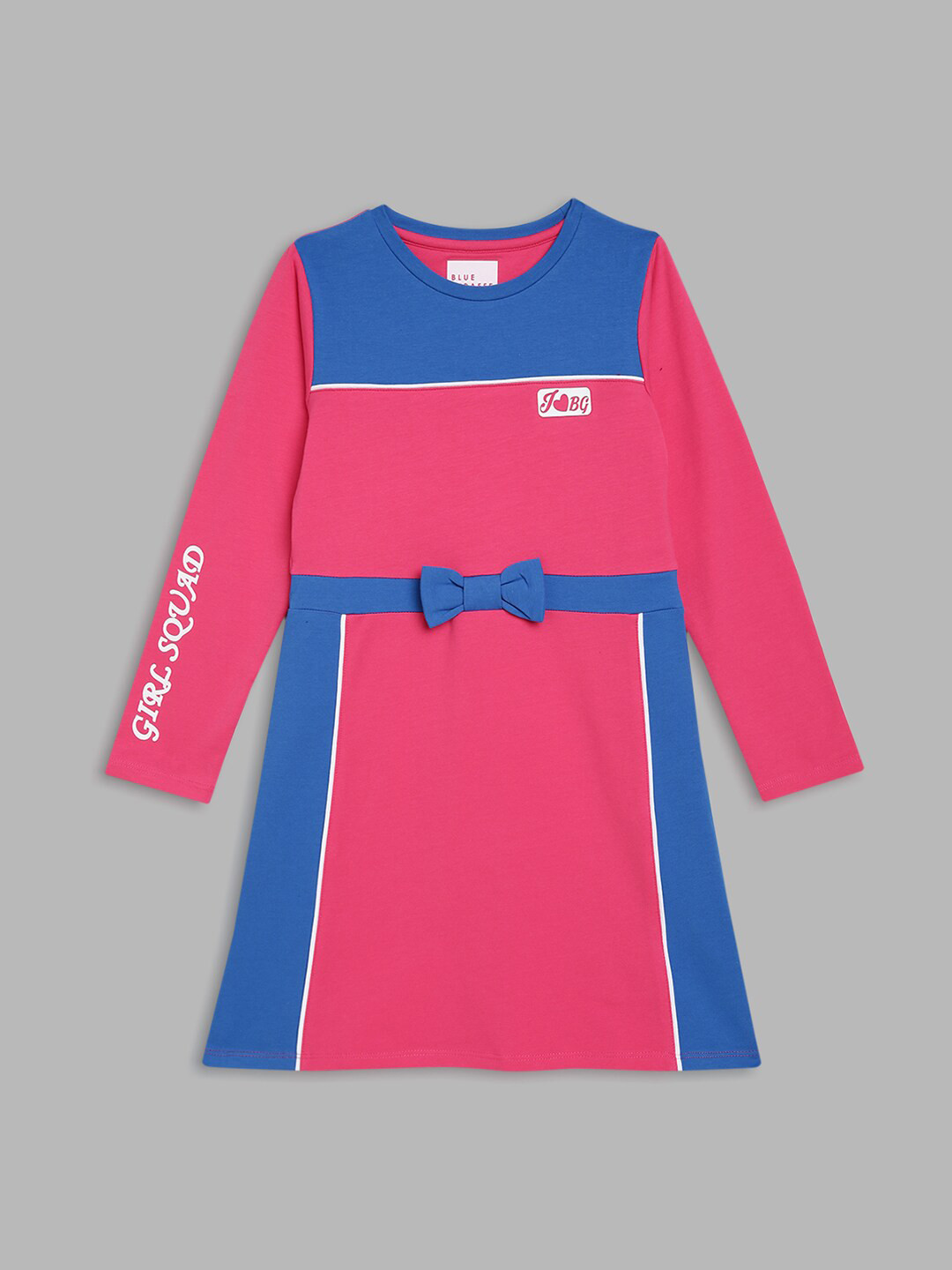 Blue Giraffe Girls Pink & Blue Colourblocked Sheath Dress