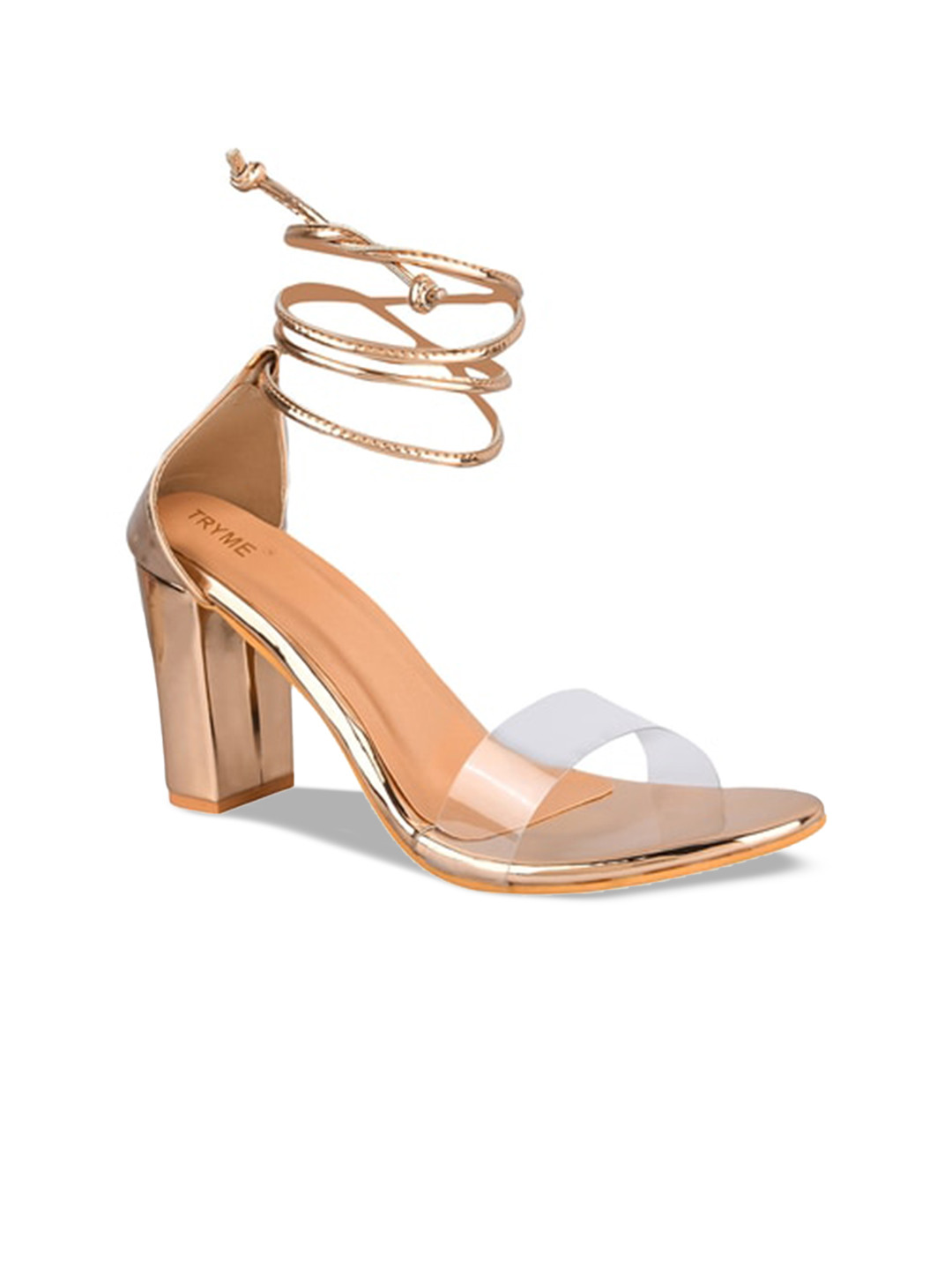 Try Me Women Rose Gold Party Block Heels