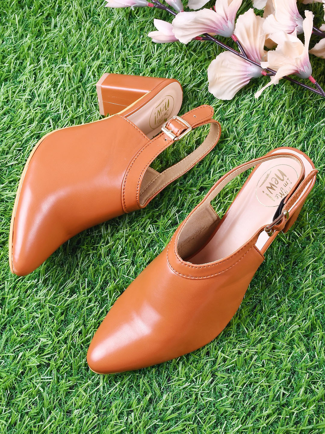 Try Me Women Brown Block Pumps