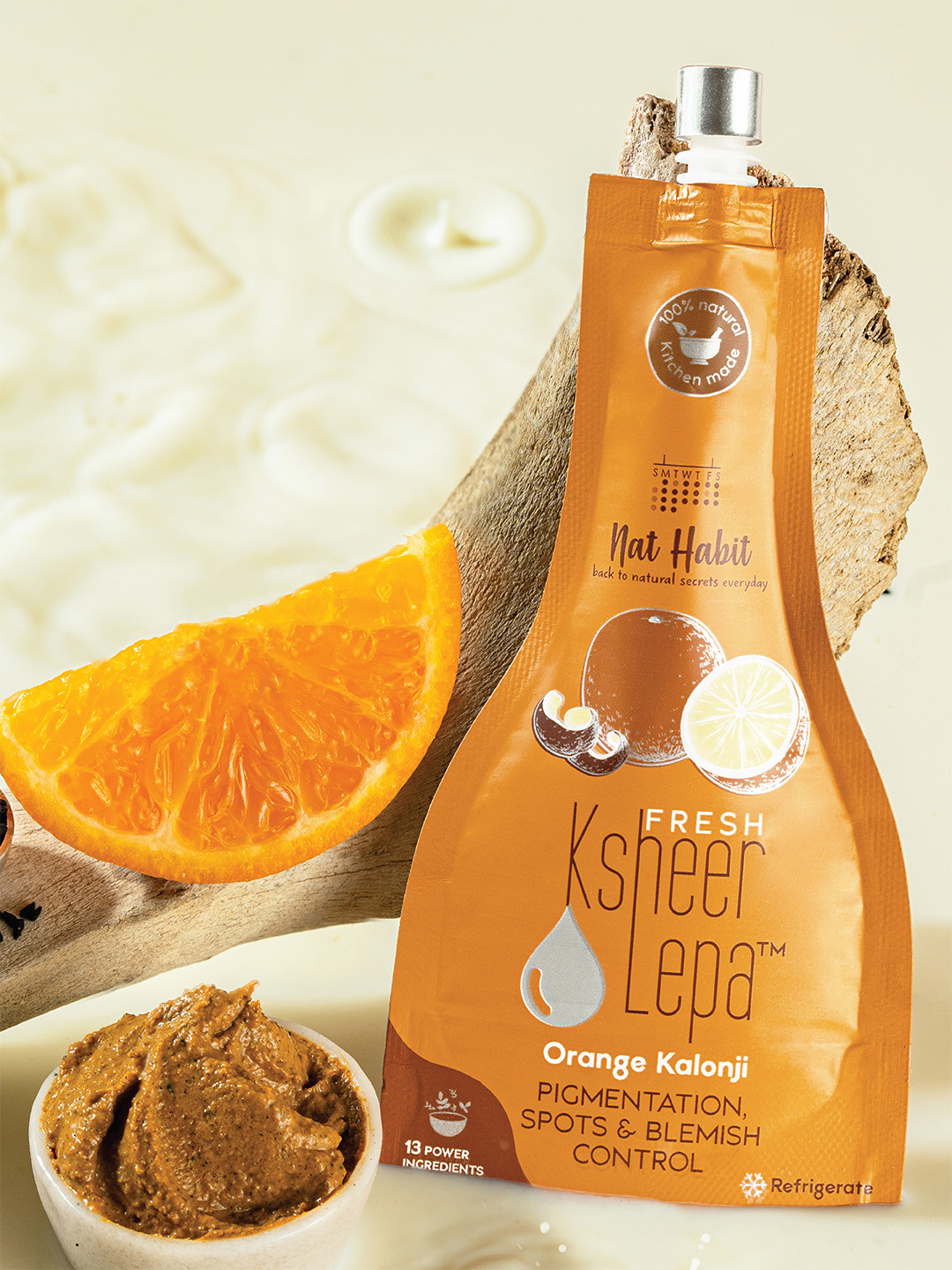 Nat Habit Orange Kalonji Face Mask for Pigmentation & Blemish Control - No Chemicals - 40g