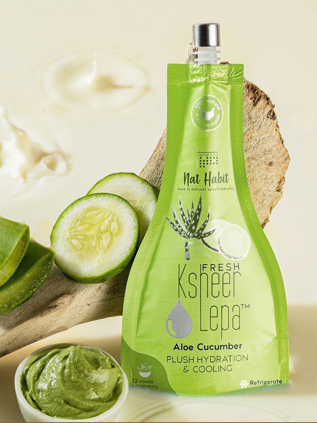 Nat Habit Fresh Ksheer Lepa Aloe Cucumber Face Mask 40gm