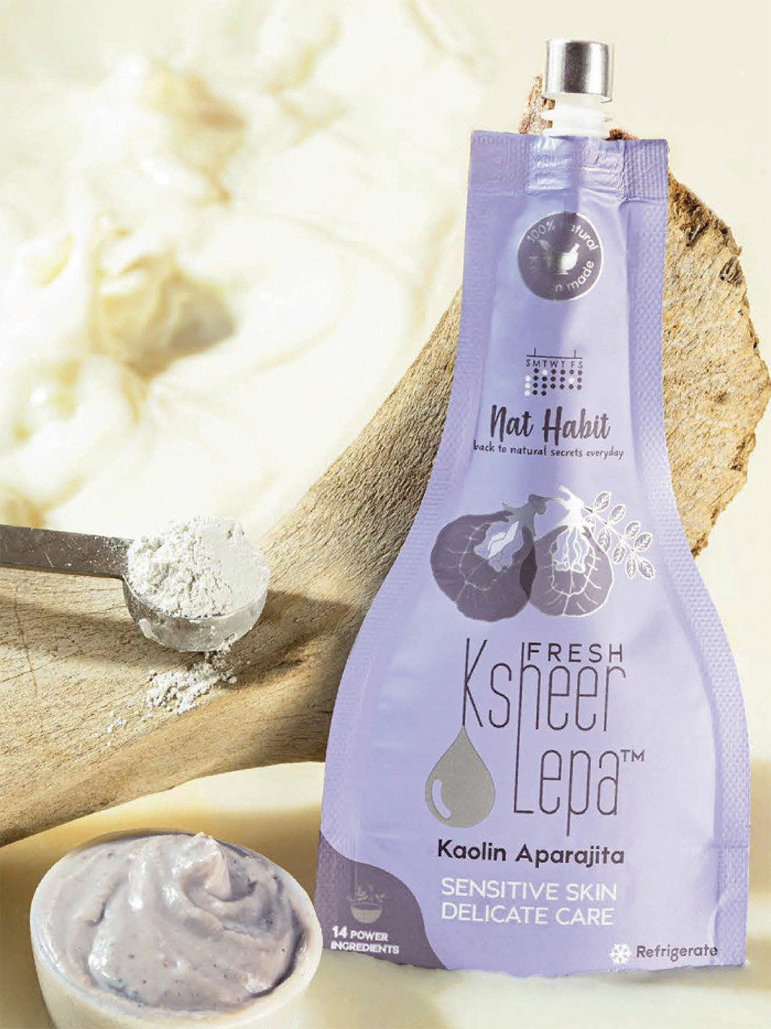 Nat Habit Fresh Ksheer Lepa Kaolin Aparajita Face Mask 40gm